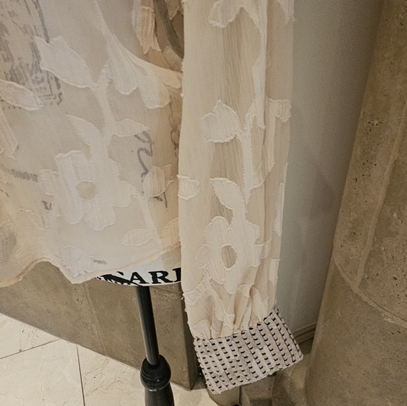 Zara Cream Ruffled Blouse - Picture 3 of 5